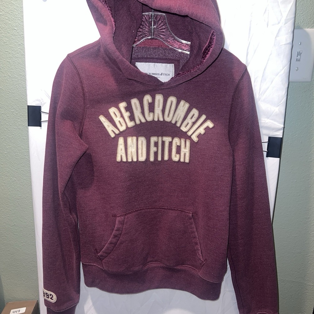 Abercrombie & Fitch Hoodie Pullover Sweatshirt Size Large Plum A&F